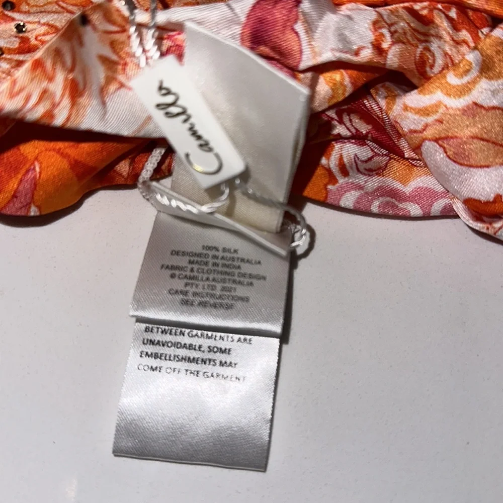 CAMILLA *Dragon Mother* vibrant orange white silk boho twist headband
